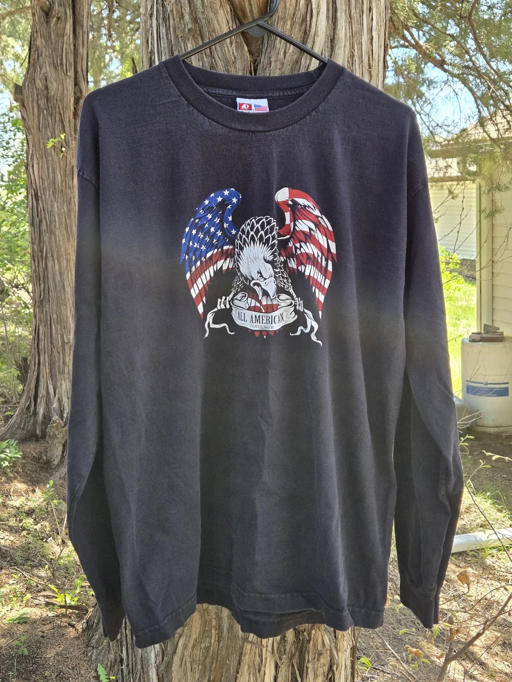 Vintage All American Clothing Co Eagle Graphic Long Sleeve Shirt Made In Usa XL